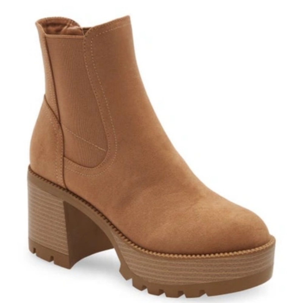 BP Nordstrom Tan Platform Ankle Boots